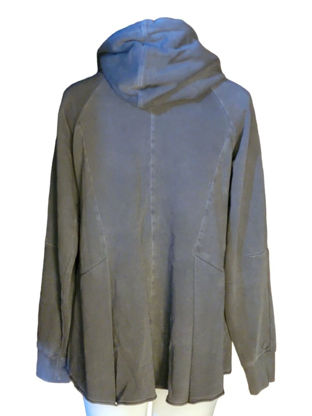 Pilcro Anthropologie Flynn Hoodie Sweatshirt Small Gray Peplum Raw Hem Pullover - Picture 7 of 7